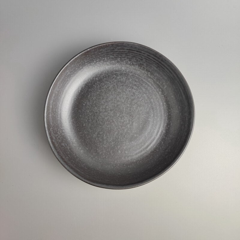 Grey Ceramic Shallow Bowl