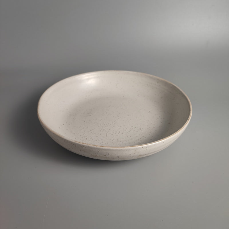 Off-White Ceramic Shallow Bowl