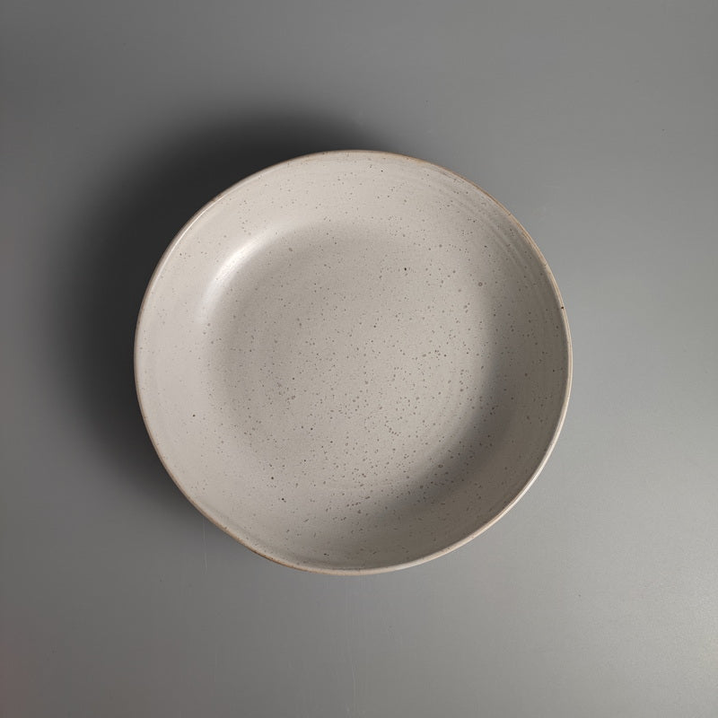 Off-White Ceramic Shallow Bowl