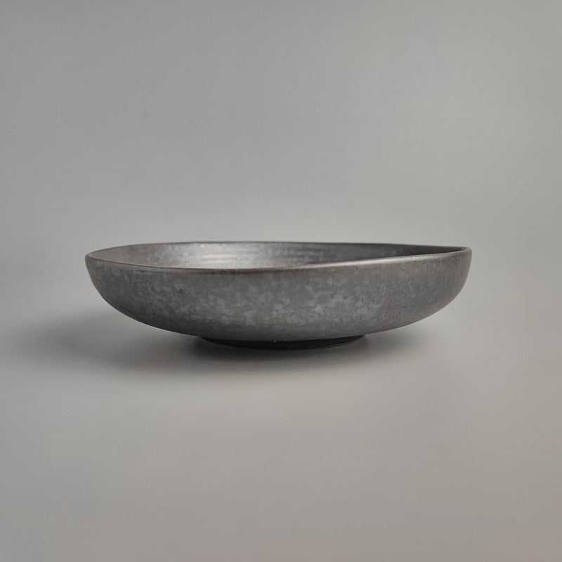 Grey Ceramic Shallow Bowl